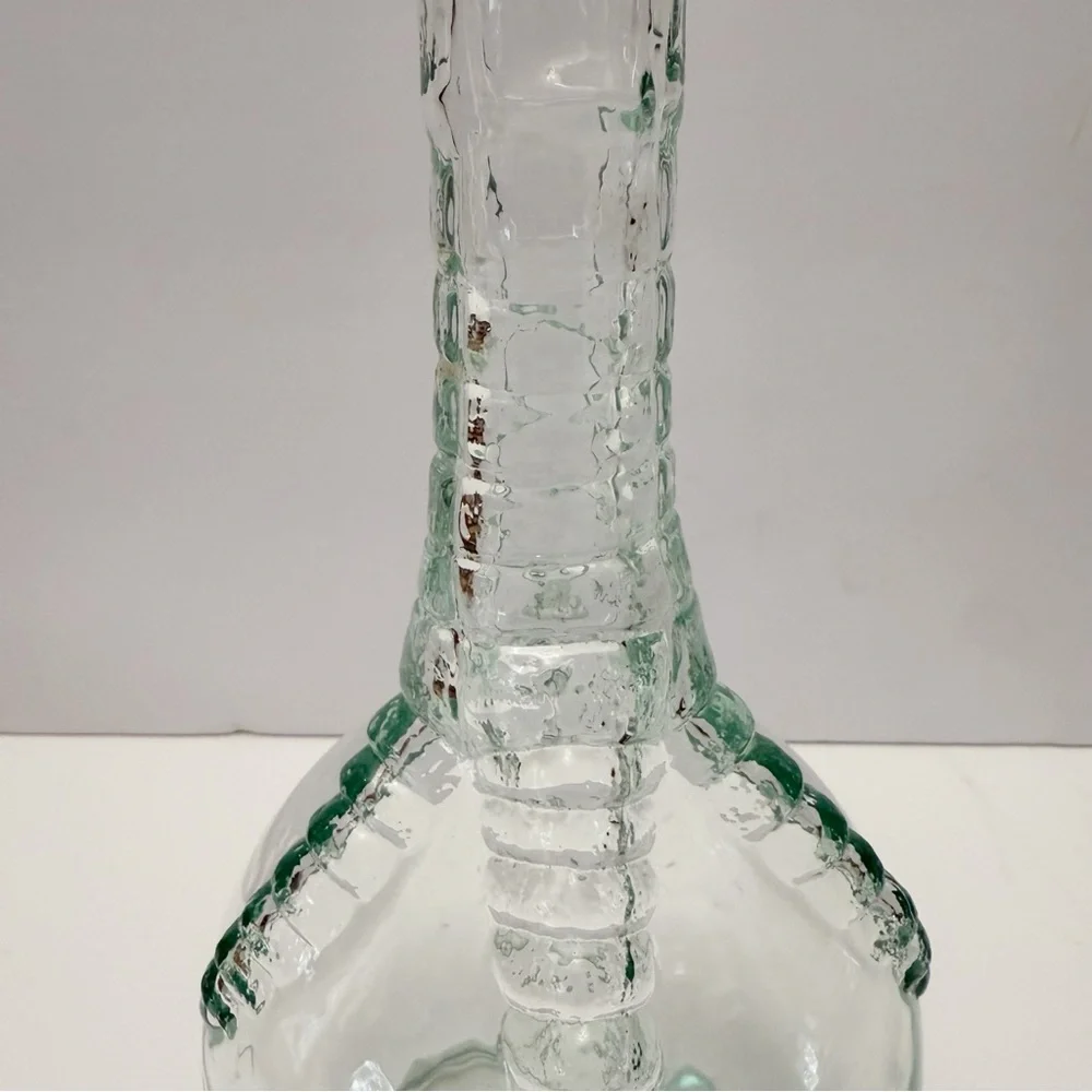 Vintage Glass Ball Claw Foot Chicken Foot Bottle Vase 11 1/4”